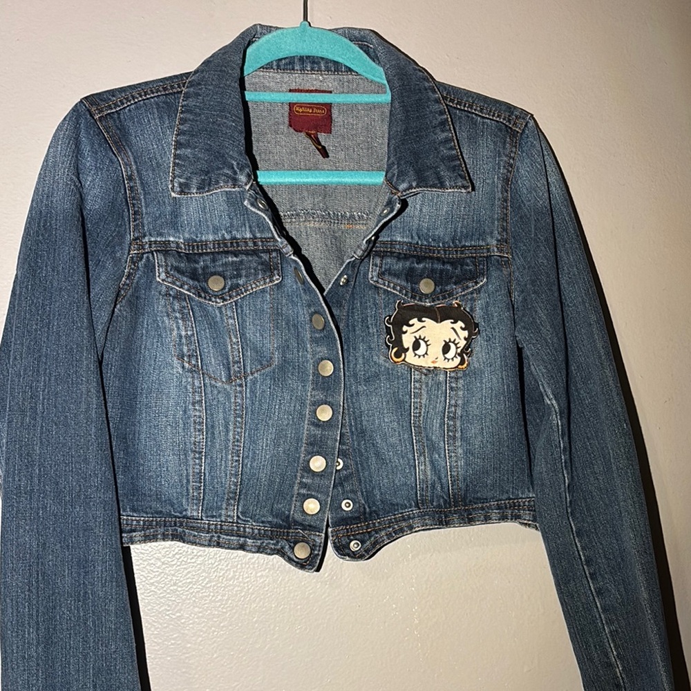 Y2K baddie Jean jacket ,Betty boop Patch added